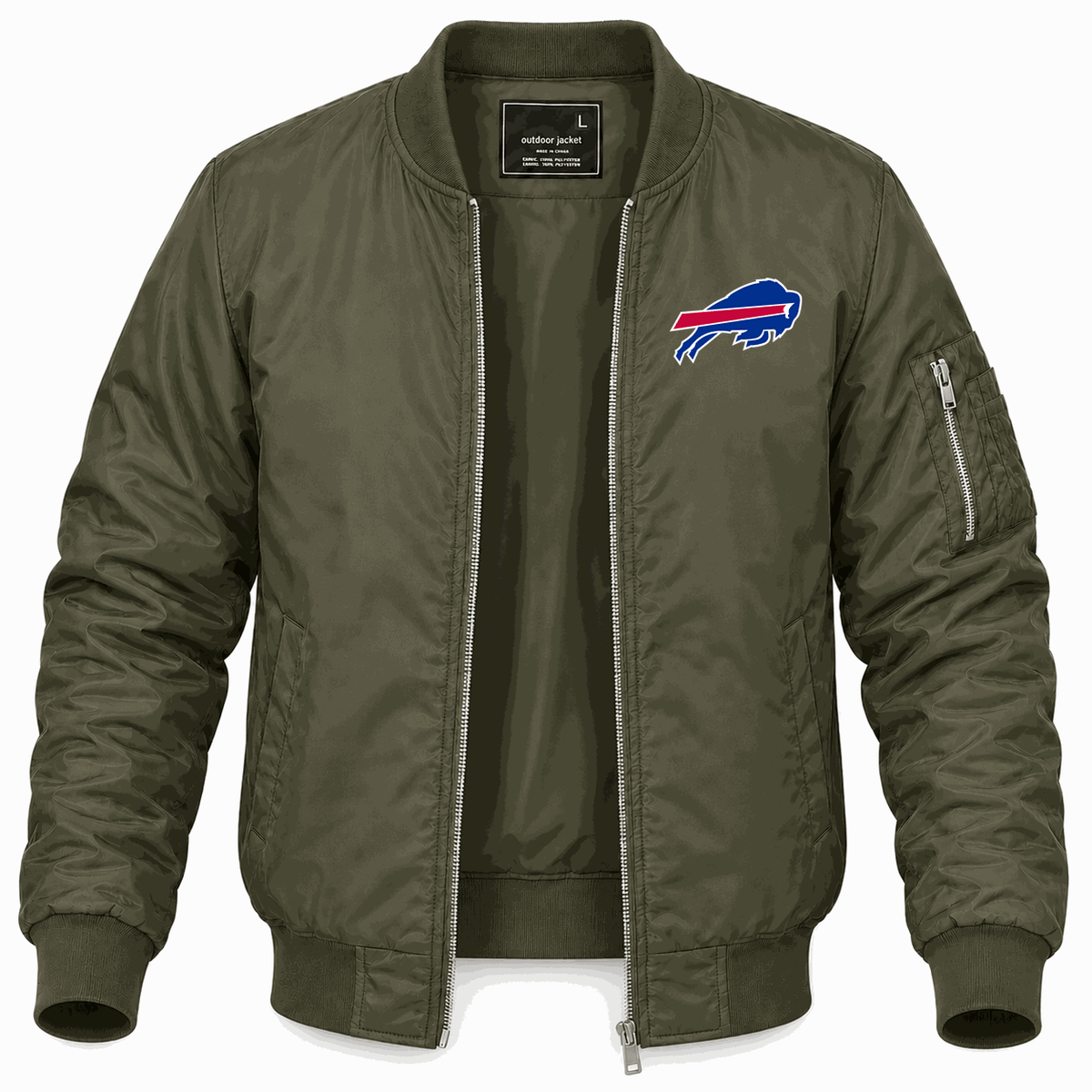 Men's Buffalo Bills Lightweight Bomber Jacket - Army Green