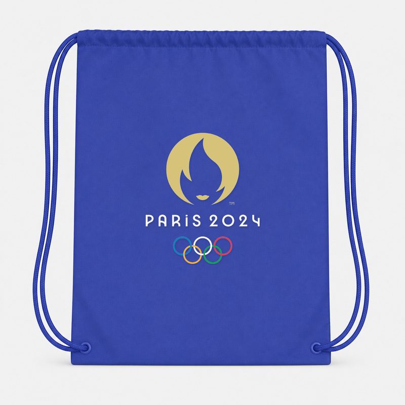 Olympics 2024 Paris White Drawstring Bag - Blue