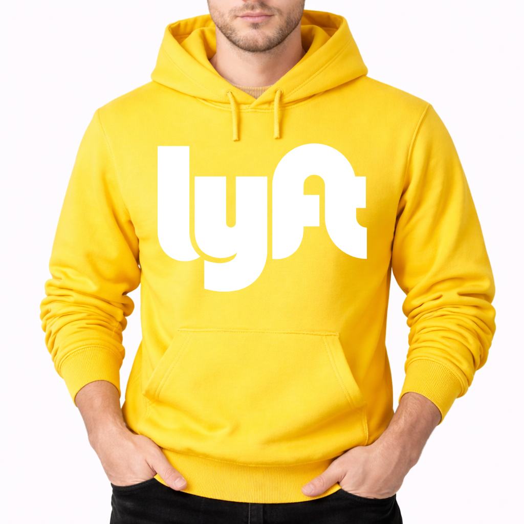 Men's Lyft White Pullover Hoodie - Yellow