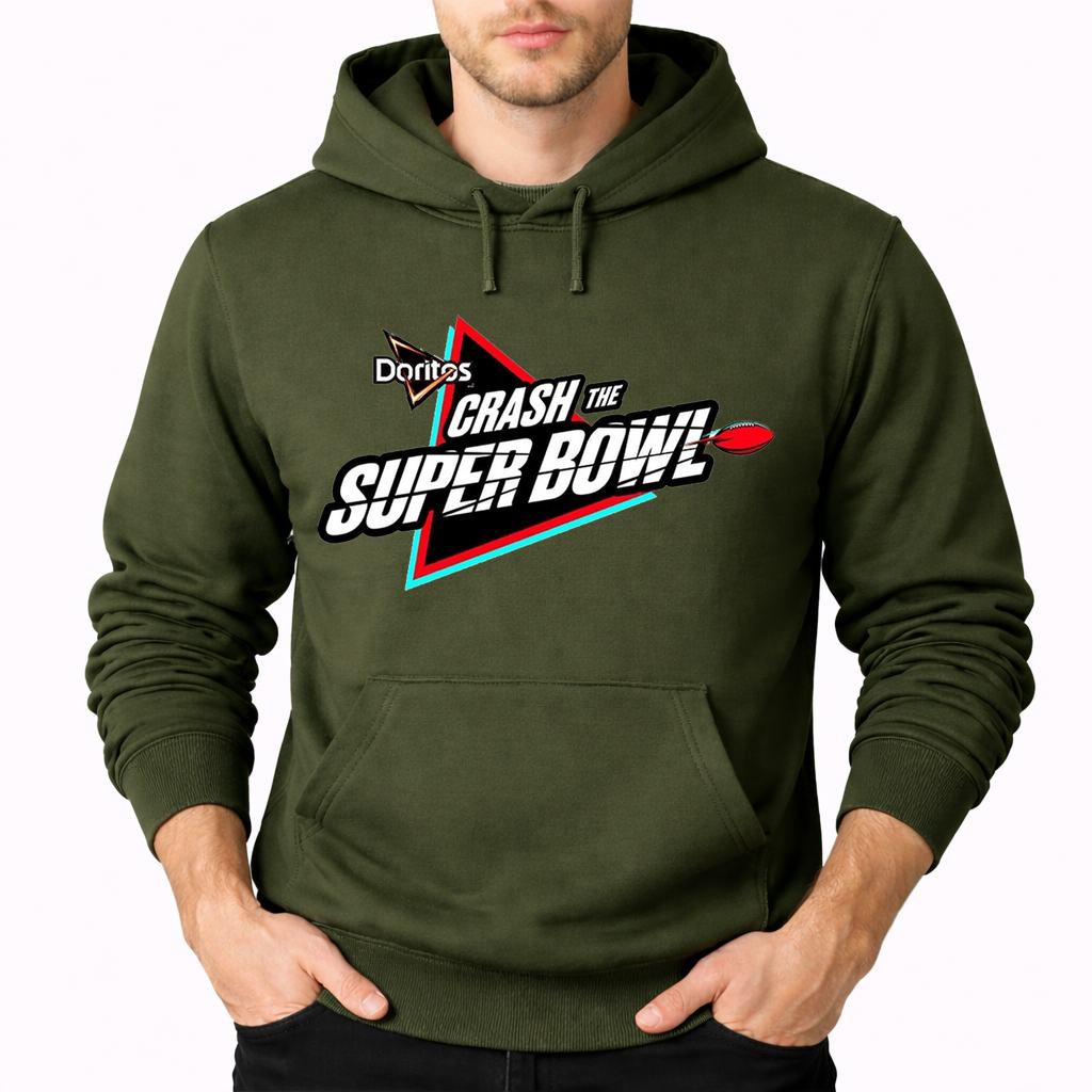 Men's Crash The Super Bowl Pullover Hoodie - Army Green