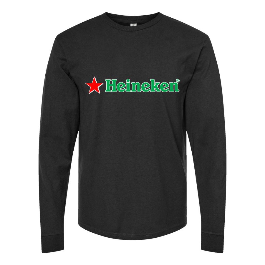 Men's Heineken logo Long sleeves Cotton Blend T-Shirt - Black