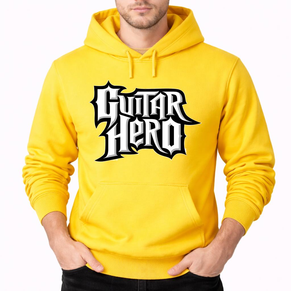 Men's Guitar Hero Pullover Hoodie - Yellow