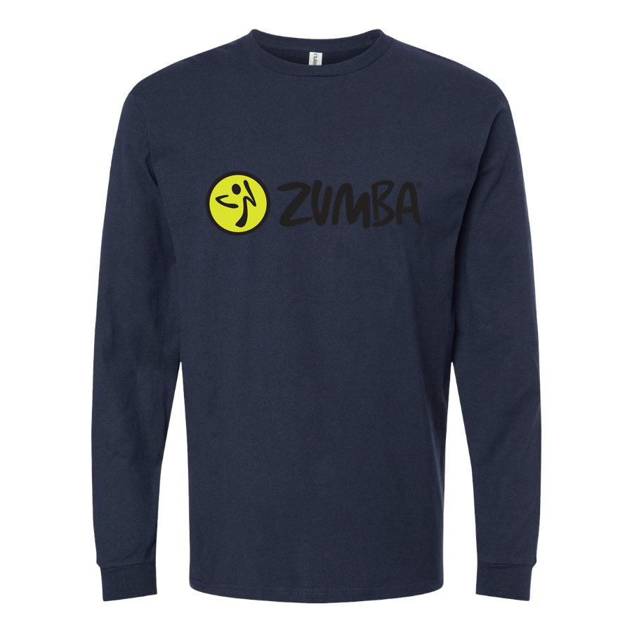 Men's Zumba-Fitness-logo-1536x922 Long sleeves Cotton Blend T-Shirt - Navy