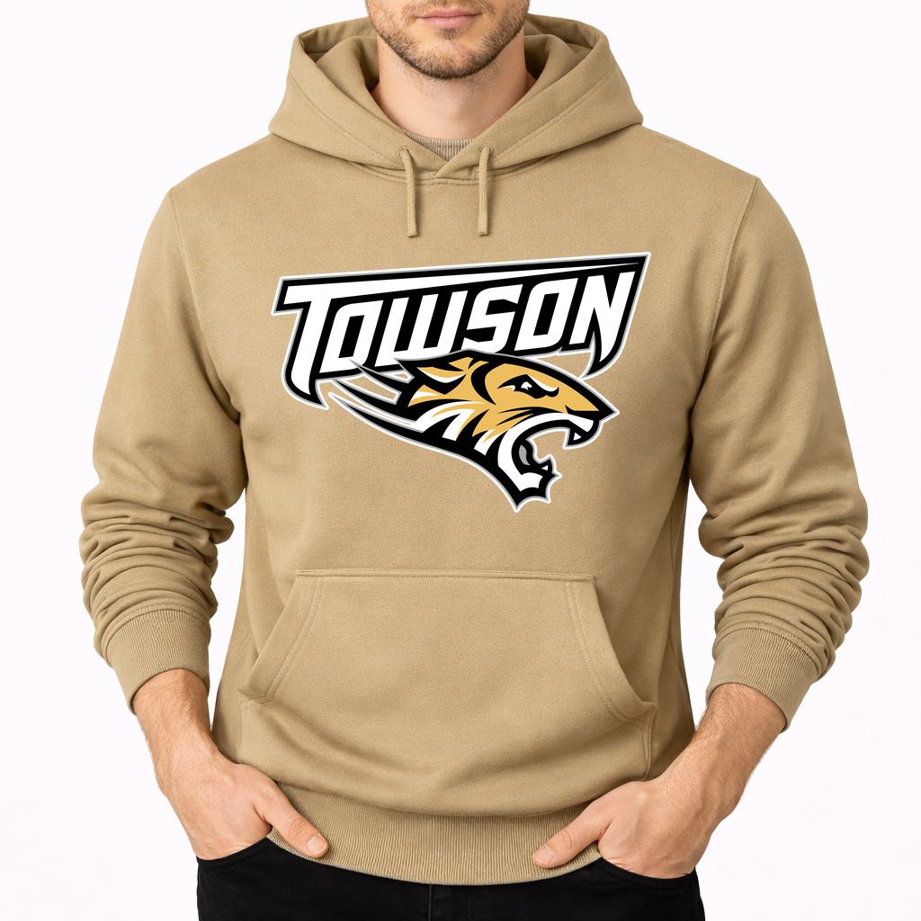 Men's Towson Tigers Pullover Hoodie - Tan