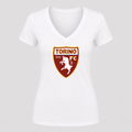 Women's Torino Soccer V Neck T-Shirt in white