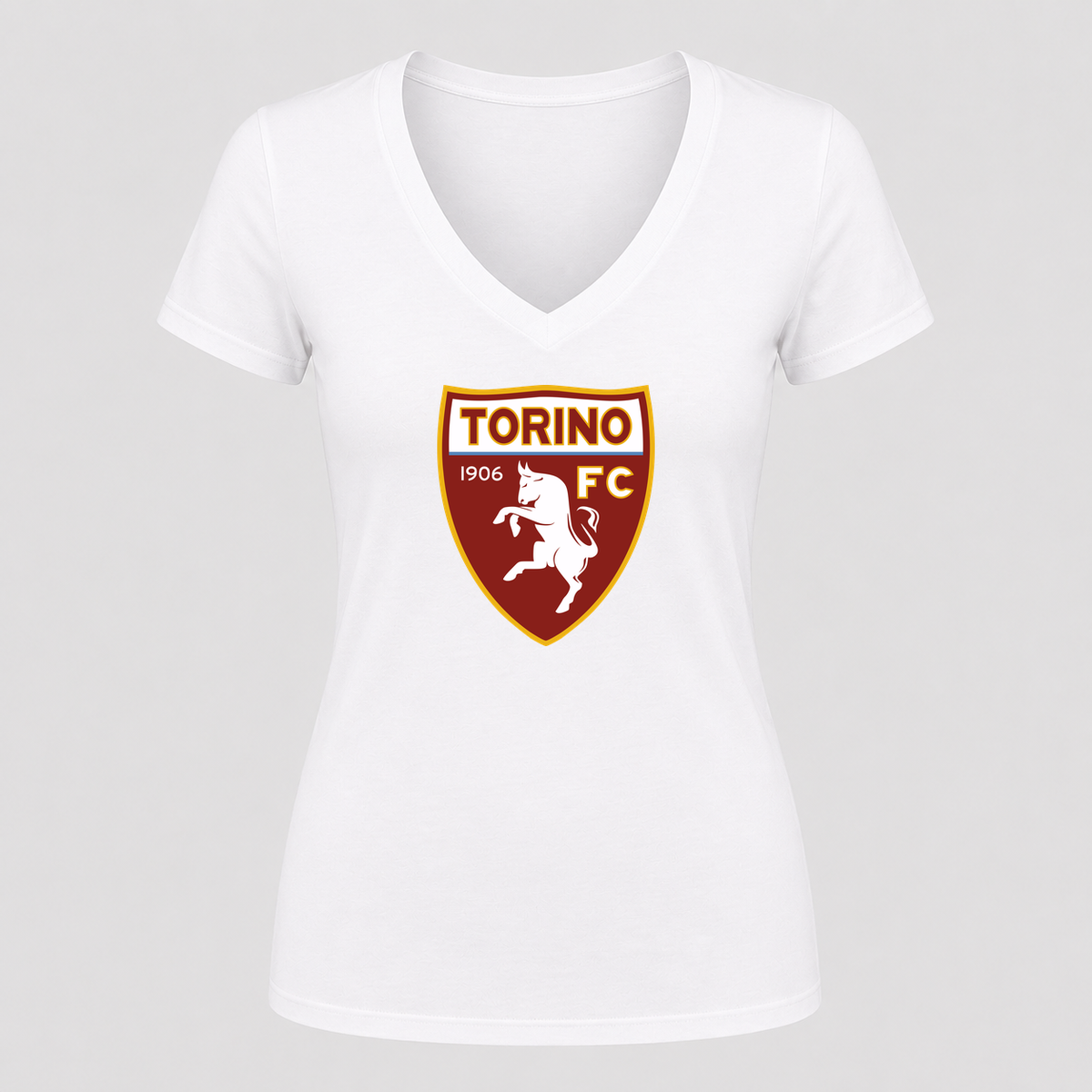 Women's Torino Soccer V Neck T-Shirt in white
