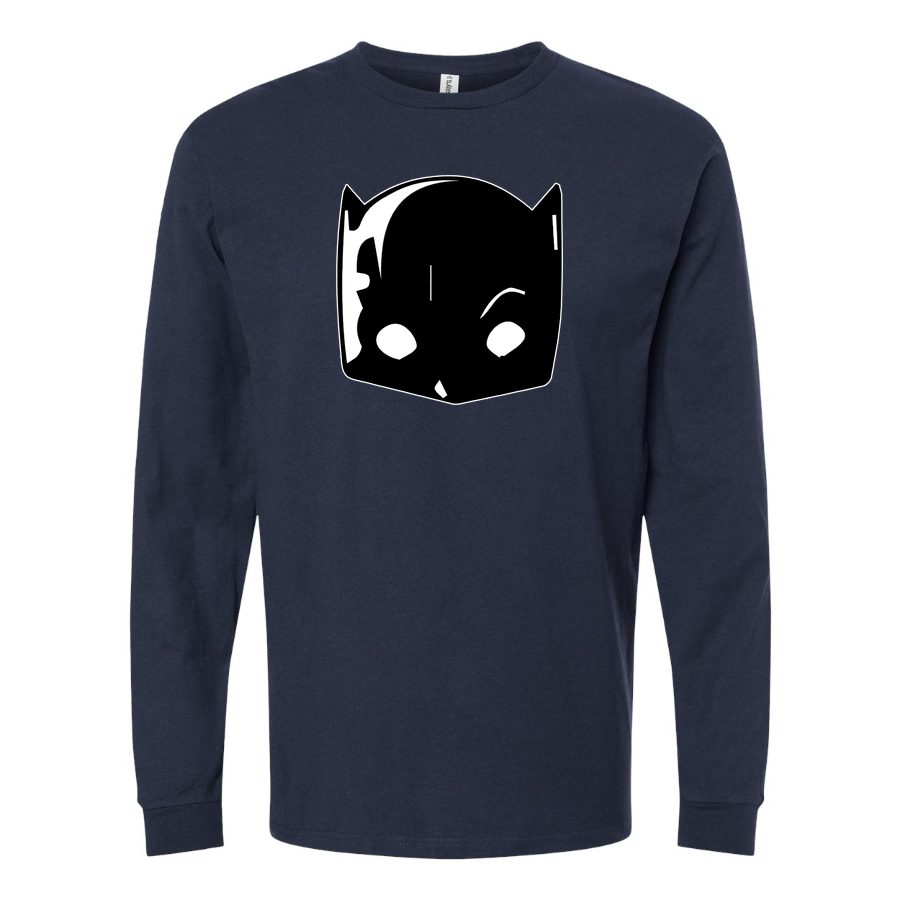 Men's Hellcat logo PNG4 Long sleeves Cotton Blend T-Shirt - Navy