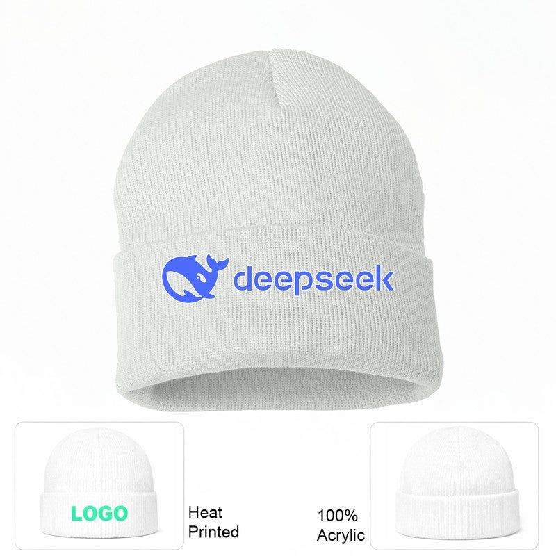 DeepSeek White Beanie Hat