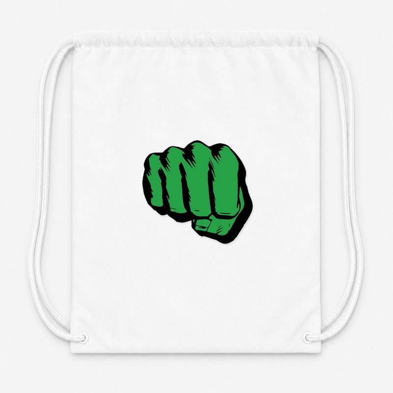 Hulk Punch Drawstring Bag - White