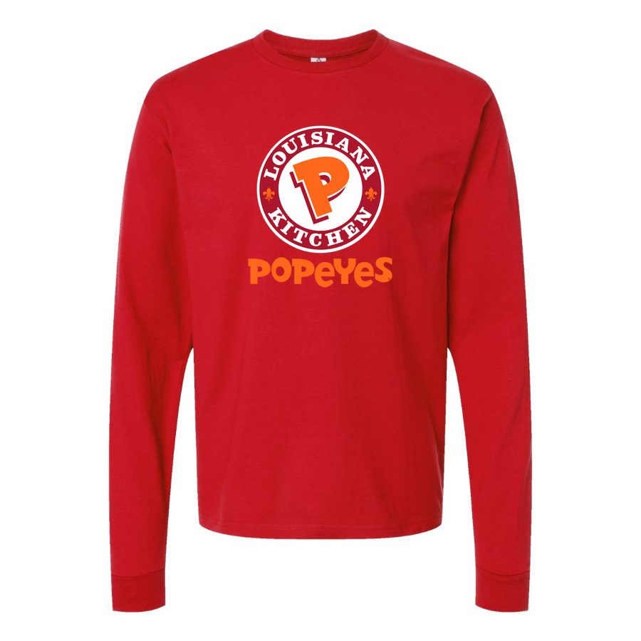 Men's Popeyes Louisiana Kitchen Long sleeves Cotton Blend T-Shirt - Red