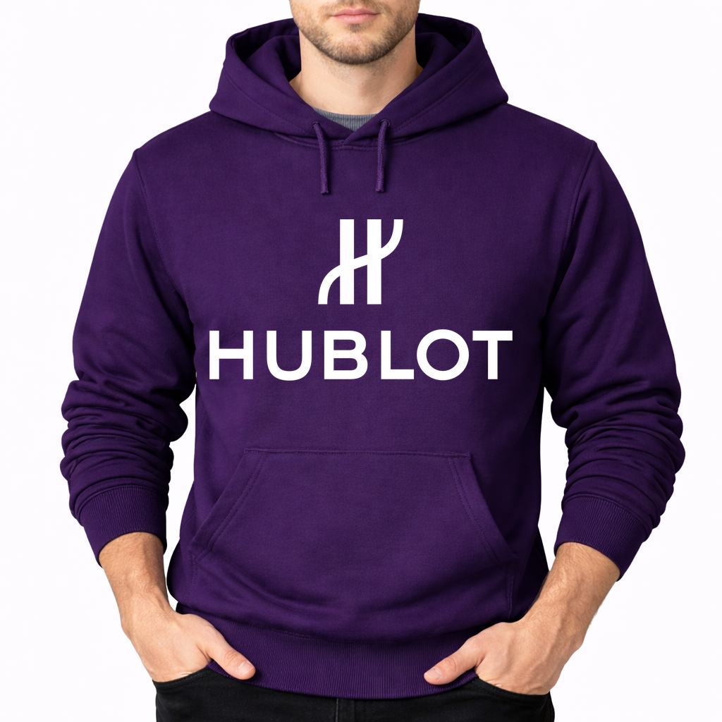 Men's Hublot White Pullover Hoodie - Purple