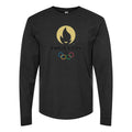 Men's Olympics 2024 Paris Black Long sleeves Cotton Blend T-Shirt - Black