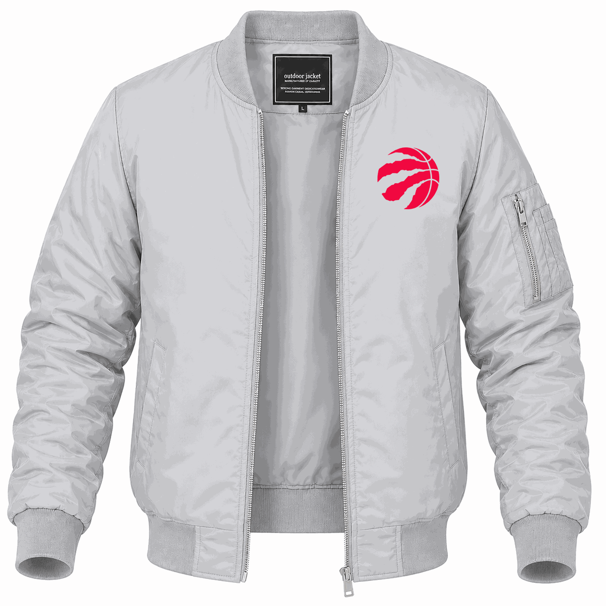 Men's Toronto Raptors Lightweight Bomber Jacket - Gray