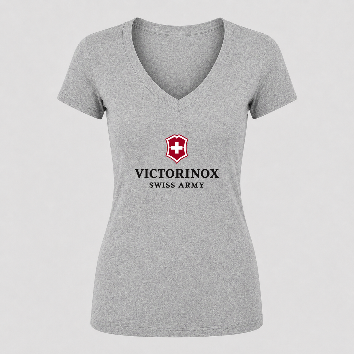 Women's Victorinox Swiss Army V Neck T-Shirt in gray
