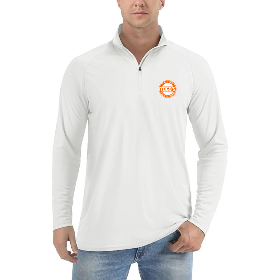 Logo Togos quarter-zip athletic shirt in White