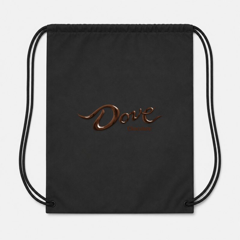 Dove Chocolate Food Drawstring Bag - Black