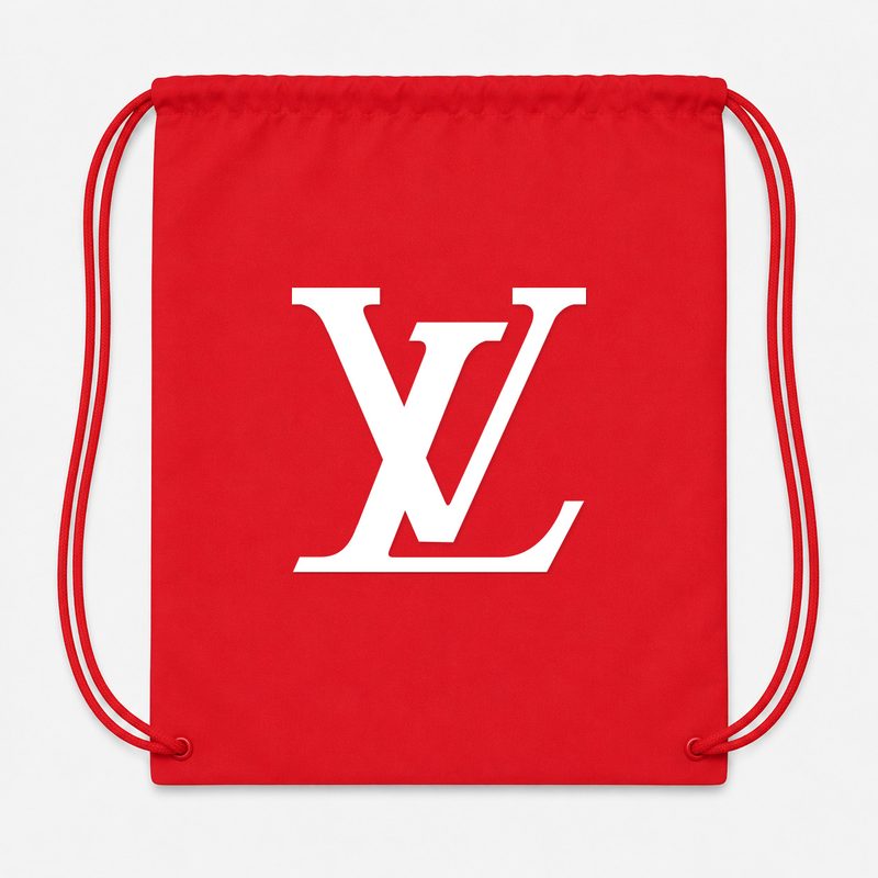 Louis Vuitton White Drawstring Bag - Red