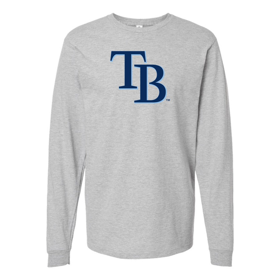 Men's Tampa Bay Rays Long sleeves Cotton Blend T-Shirt - Gray