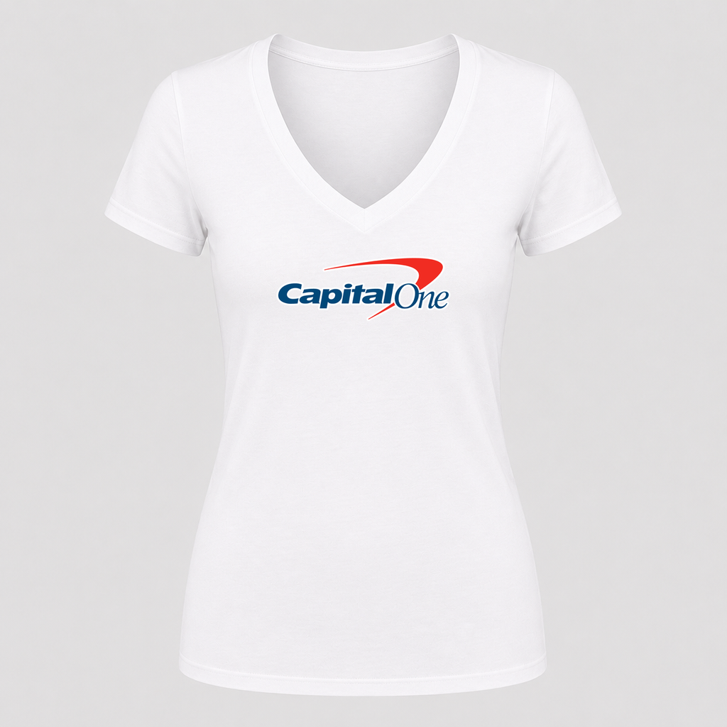 Women's Capital One V Neck T-Shirt in white