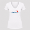 Women's Capital One V Neck T-Shirt in white