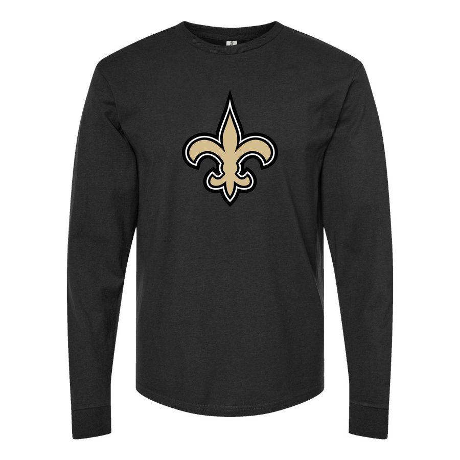 Men's New Orleans Saints Long sleeves Cotton Blend T-Shirt - Black