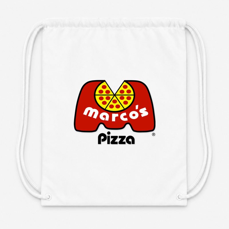 Marcos Pizza Drawstring Bag - White