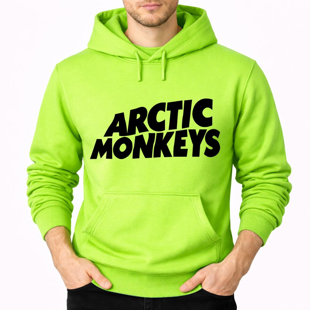 Men's Arctic Monkeys Pullover Hoodie - Lime green