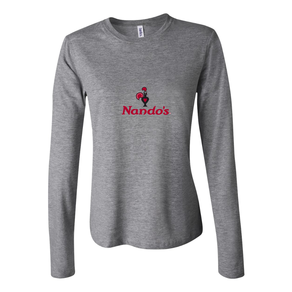 Women's Logo Nandos 2 1536x864 Long Sleeve T-Shirt - Gray