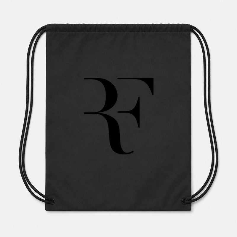 Roger Federer Black Drawstring Bag - Black