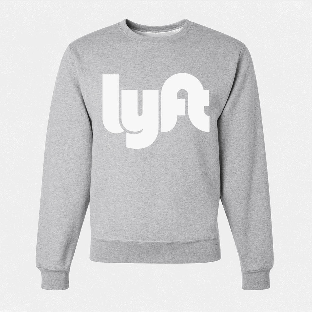 Men's Lyft White Logo Crewneck Sweatshirt - Gray
