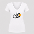 Women's Tour de France V Neck T-Shirt in white