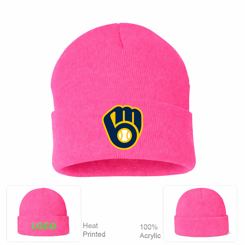 MLB Milwaukee Brewers Beanie Hat - Pink