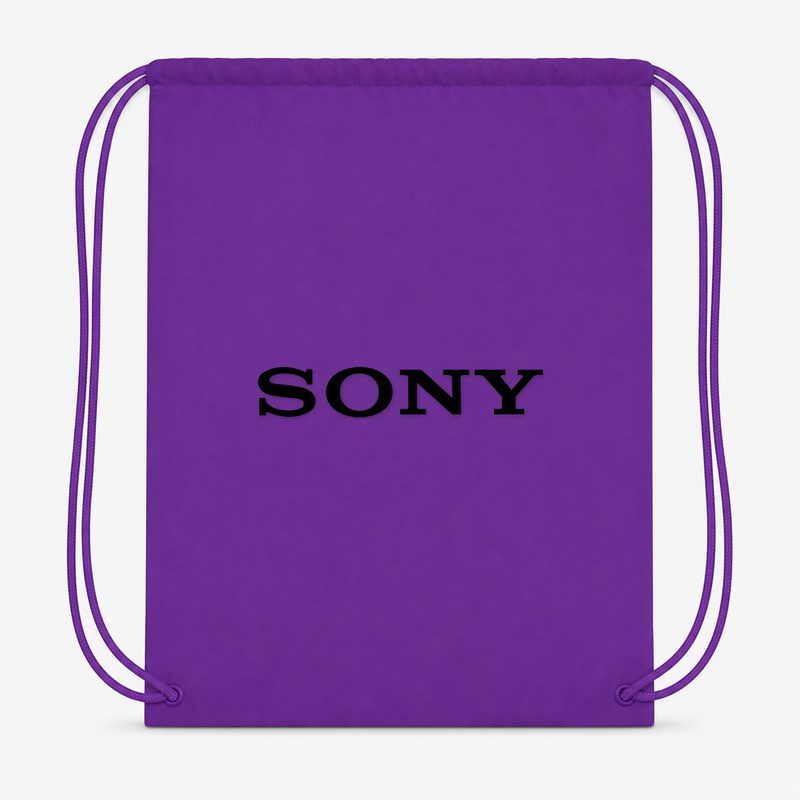 Sony Black Drawstring Bag - Purple