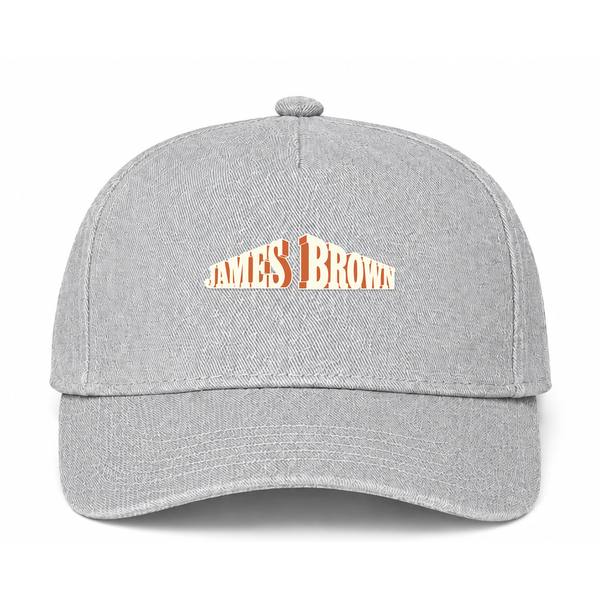 James Brown Logo Gray Dad Baseball Cap Hat
