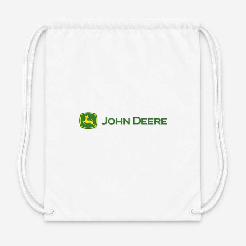 John Deere Design Drawstring Bag - White