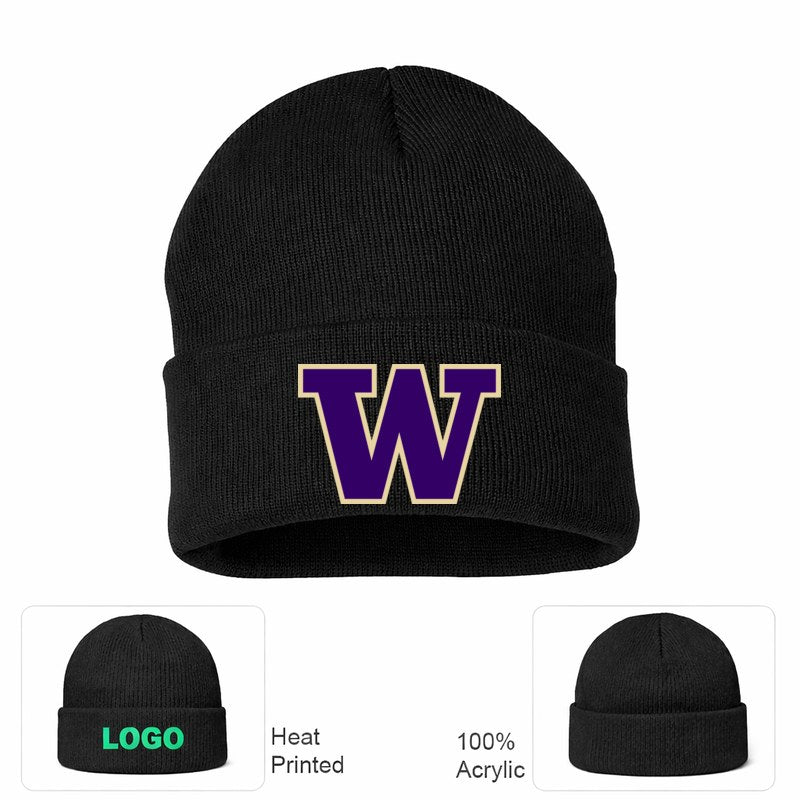 Washington Huskies Black Beanie Hat