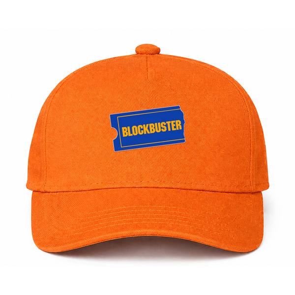 Blockbuster Logo Version 2 Orange Dad Baseball Cap Hat