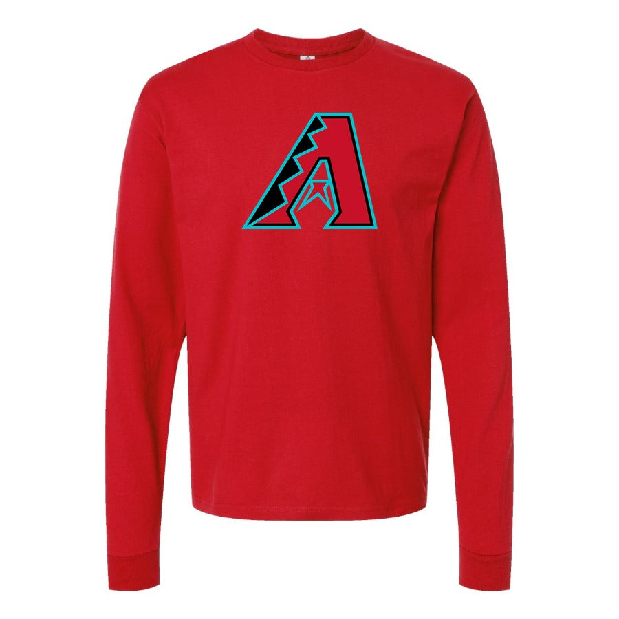 Men's Arizona Diamondbacks Long sleeves Cotton Blend T-Shirt - Red
