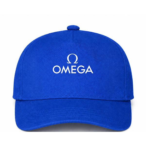 Omega White Logo Blue Dad Baseball Cap Hat
