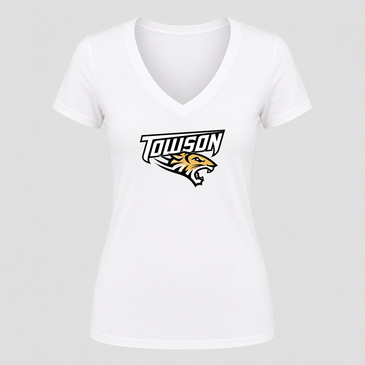 Women's Towson Tigers V Neck T-Shirt in white