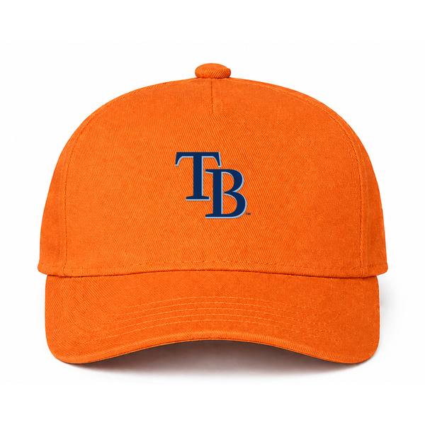 Tampa Bay Rays MLB Logo Orange Dad Baseball Cap Hat