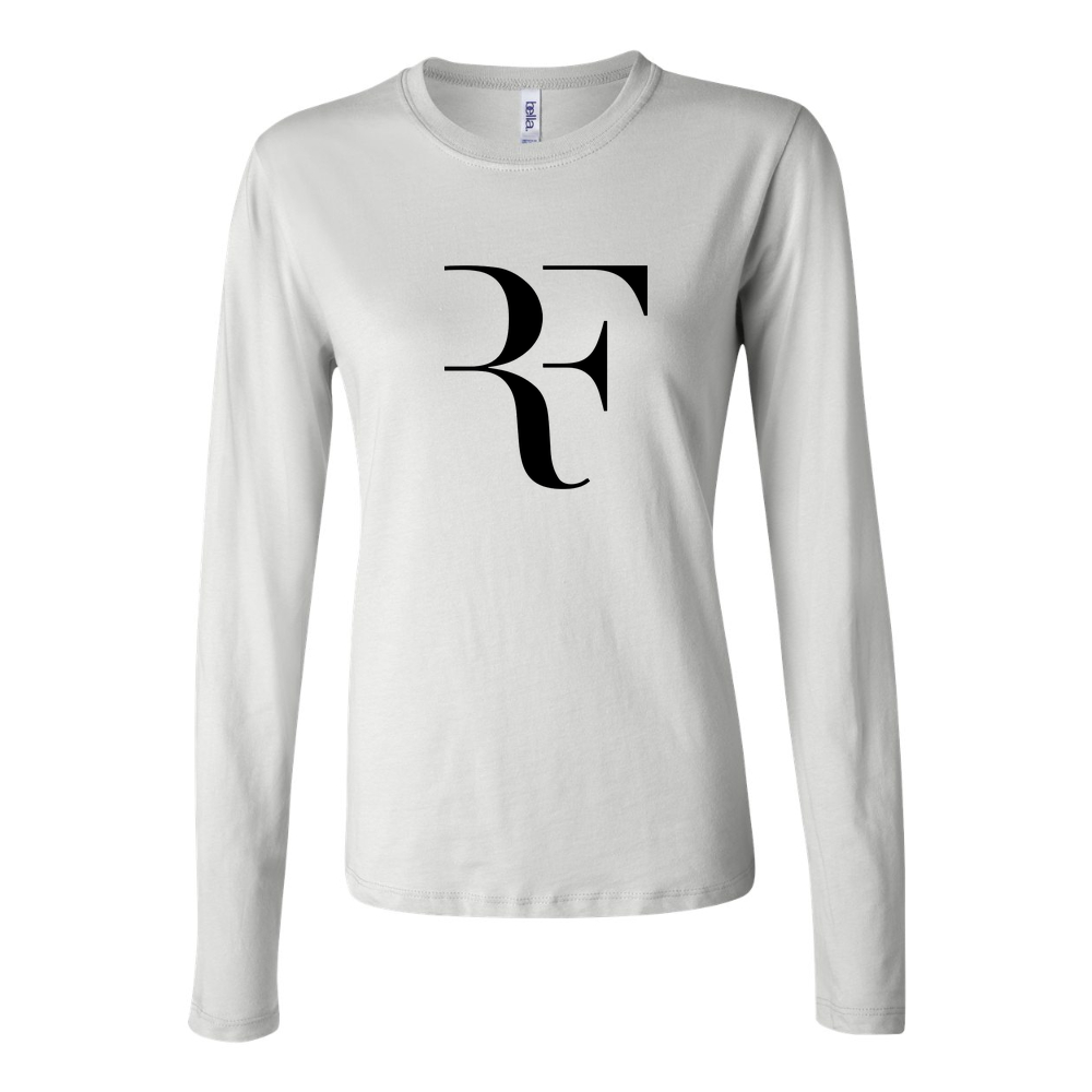 Women's Roger Federer logo black Long Sleeve T-Shirt - White