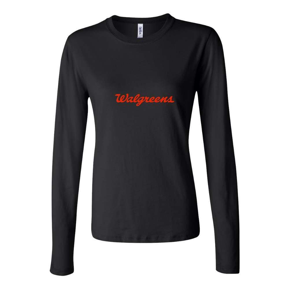 Women's Walgreens logo 1536x864 Long Sleeve T-Shirt - Black