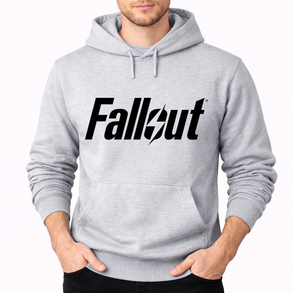 Men's Fallout Black Pullover Hoodie - Gray
