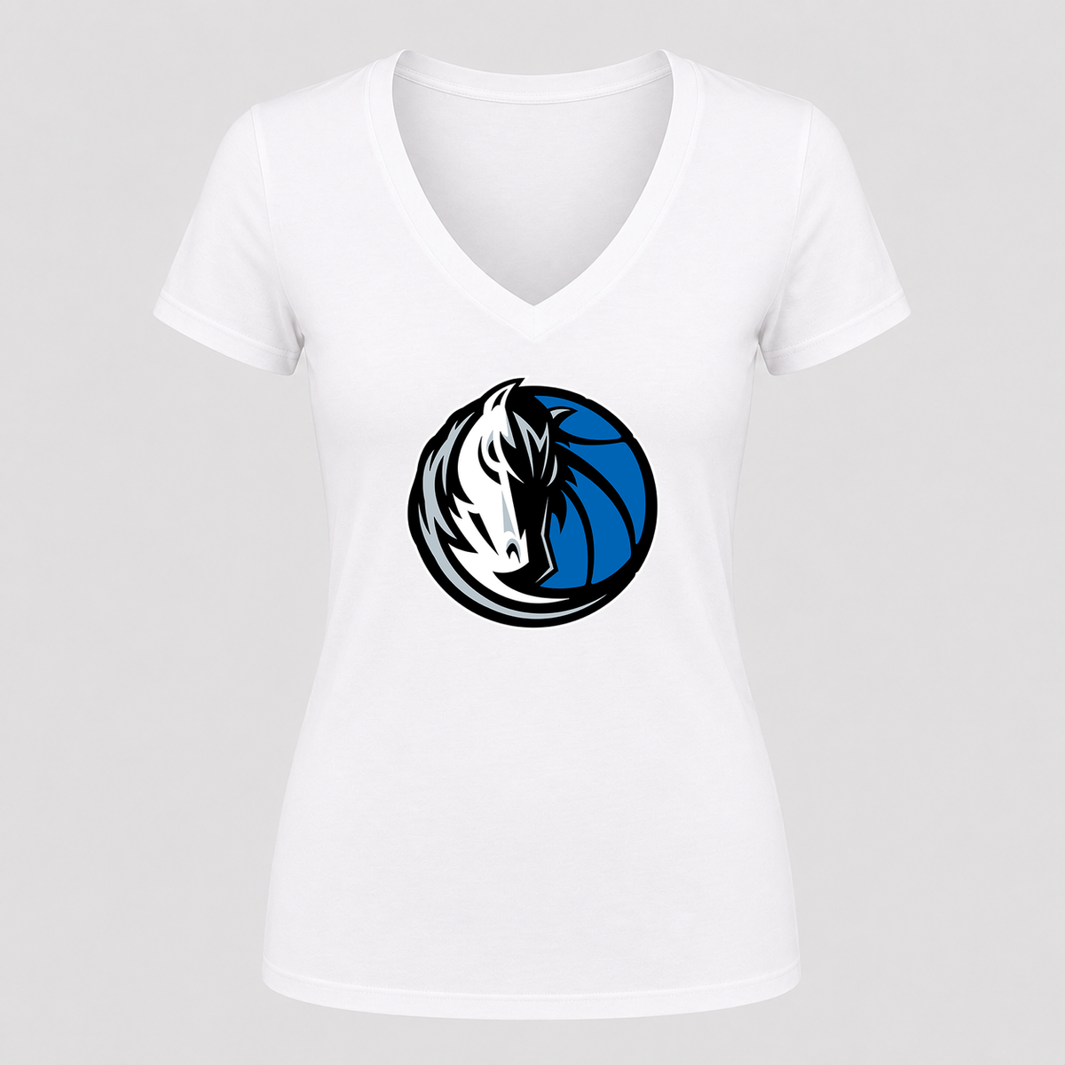 Women's Dallas Mavericks V Neck T-Shirt in white