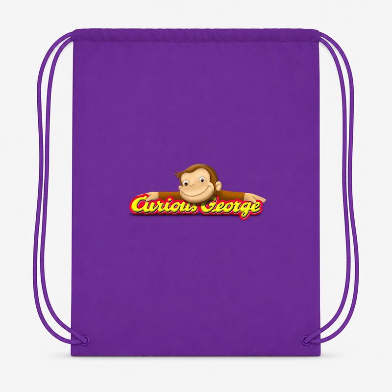 Curious George PNG3 Drawstring Bag - Purple