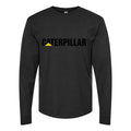 Men's Caterpillar-Logo Black Long sleeves Cotton Blend T-Shirt - Black