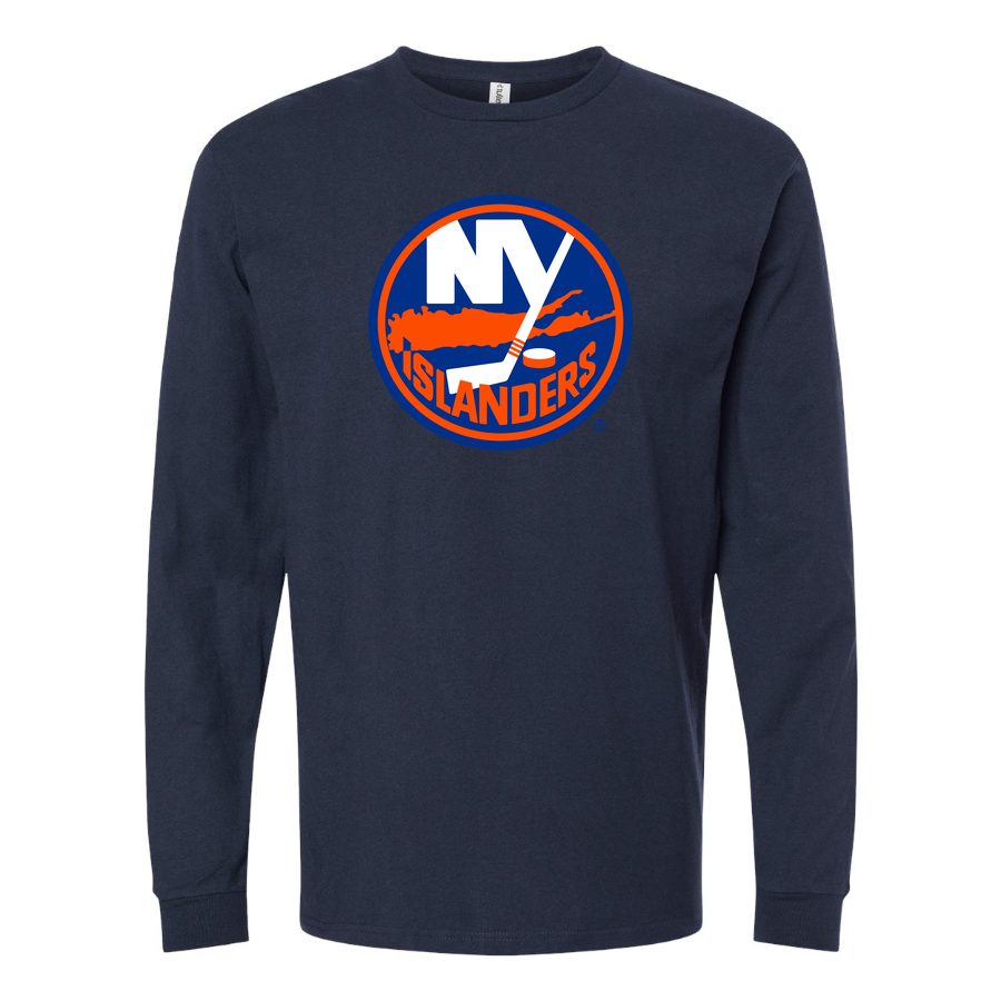 Men's New York Islanders Long sleeves Cotton Blend T-Shirt - Navy