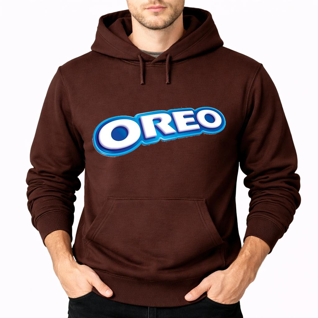 Men's Oreo Food Pullover Hoodie - Brown