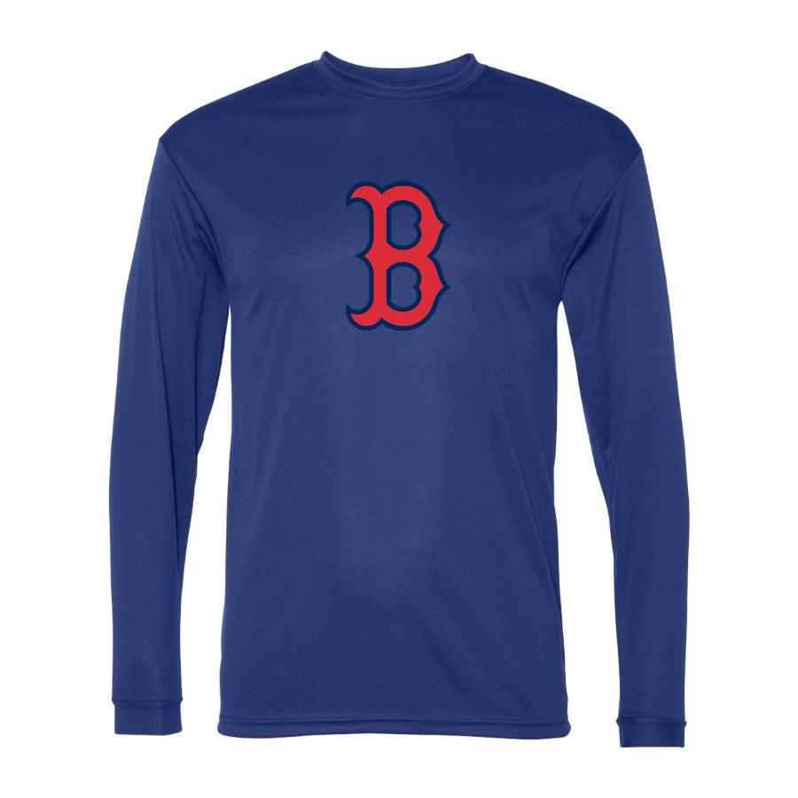 Men's Boston Red Sox Polyester Long Sleeve T-Shirt - Blue